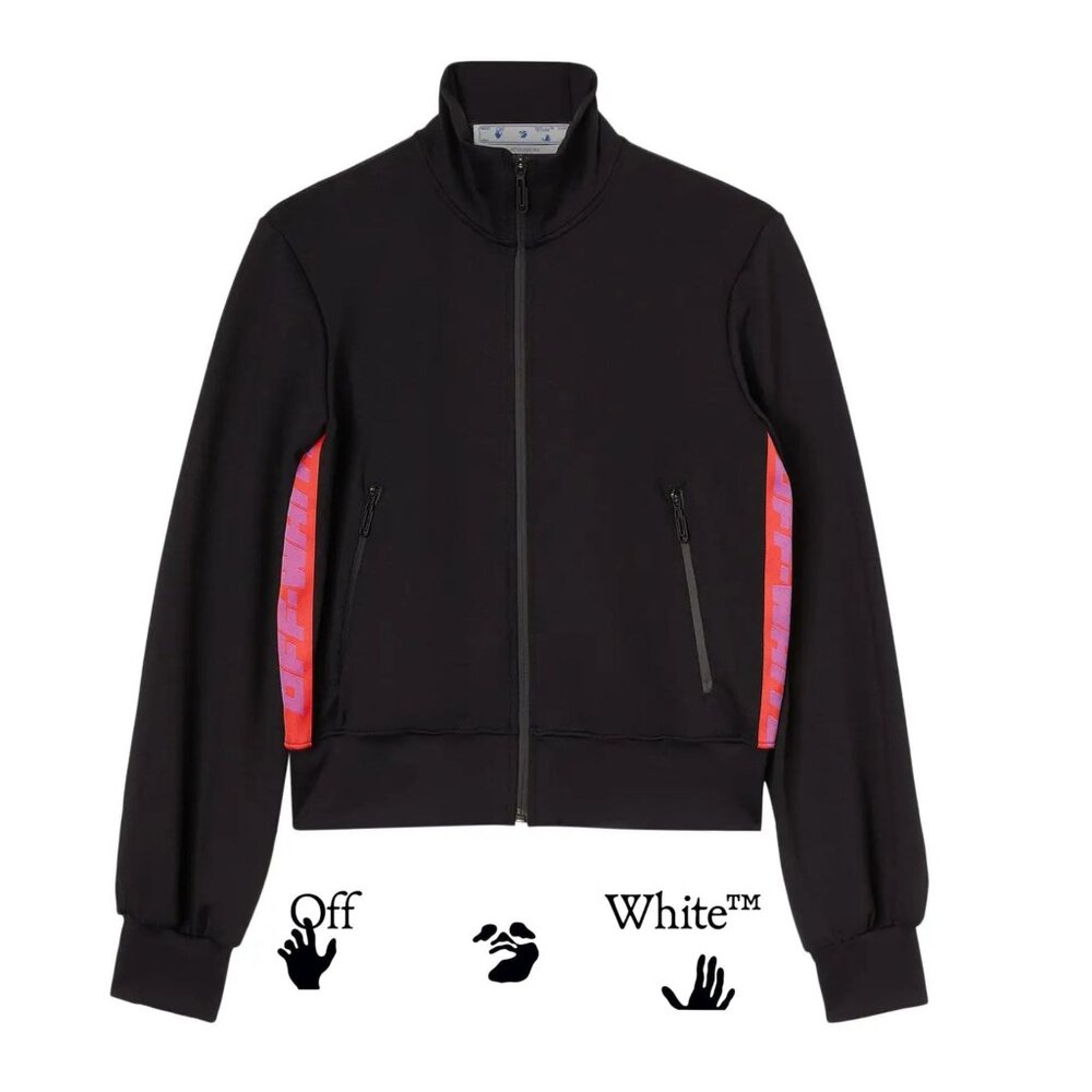 Off-White c/o Virgil Abloh Athleisure Logo-Band Track Jacket BlackPink XS SS '22